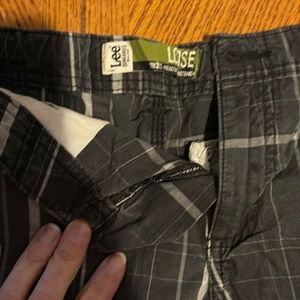 PLAID boys chino shorts lee dungarees size 14 regular preppy formal